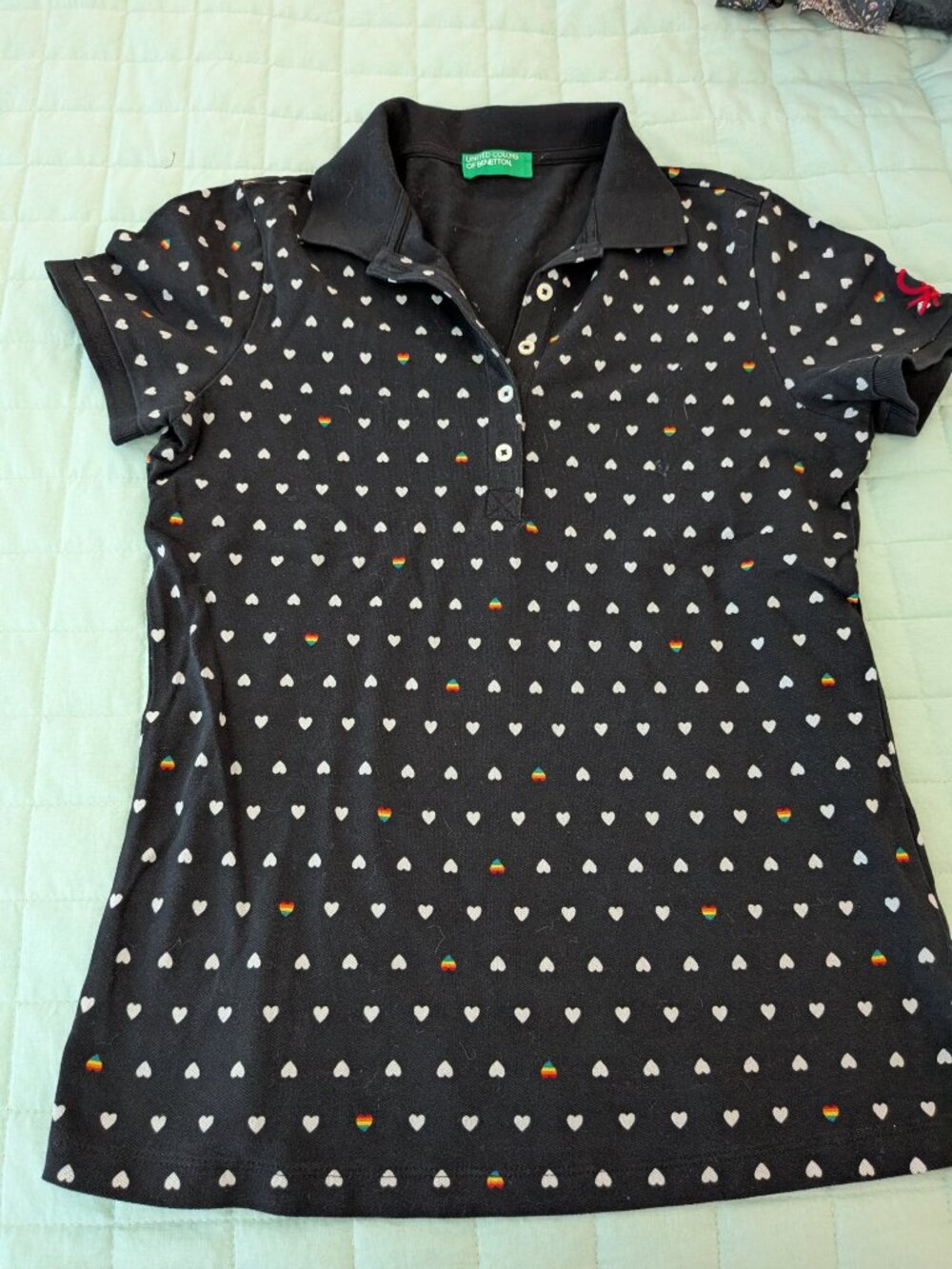 NWOT Benetton Short Sleeve Polo Shirt Size S